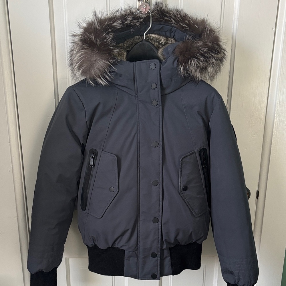 Pajar Bomber Jacket with Fox Fur Trim